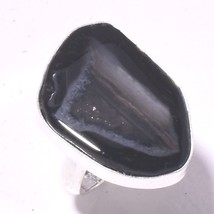 Black Botswana Agate Gemstone Handmade Fashion Ring Jewelry 8.75&quot; SA 2310 - £4.80 GBP