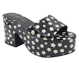 Wild Pair Women Platform Slide Sandals Melbourne Size US 7M Black Floral - $40.59
