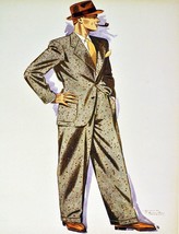 Decor Poster.Interior design Art.Deco Men suit Fashion.Hat.Pipe.6293 - £13.44 GBP+