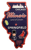 Illinois The Land Of Lincoln Foil Fridge Magnet - $6.49