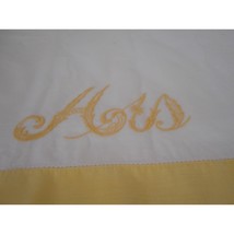 Vintage Yellow White embroidered HIS standard pillowcase - Estate Find #2 - $521.54 MXN