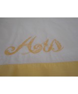 Vintage Yellow White embroidered HIS standard pillowcase - Estate Find #2 - $27.98