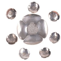 c1940 Peter Traphagen (1910-2000) Sterling silver clip and buttons set - £154.12 GBP