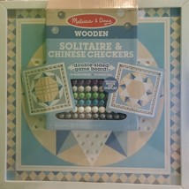 Melissa &amp; Doug Wooden Solitaire &amp; Chinese Checkers Double-Sided Game Board - £42.49 GBP
