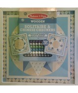 Melissa &amp; Doug Wooden Solitaire &amp; Chinese Checkers Double-Sided Game Board - £41.89 GBP