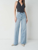 Just Black Denim cuffed palazzo Light Wash - $59.00