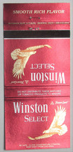 Winston Select  1992 RJ Reynolds Tobacco Co. Cigarette 30 Strike Matchbook Cover - $1.50