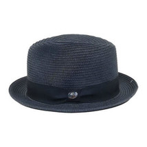 Men's Bently Semi Crushable Fedora Pinch Front Briad Hat Leonardo LE232 Navy image 2