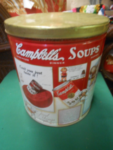 Great Collectible 1991 CAMPBELL&#39;S SOUPS Large Tin Canister  11.5&quot; - £25.78 GBP
