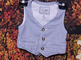 2 Baby's Striped Railroad BUTTON-UP Vest By Place / Size 6-9 M & A 9-12 M - $7.00