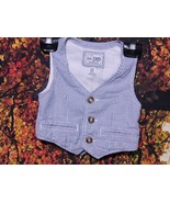 2 BABY&#39;S STRIPED RAILROAD BUTTON-UP VEST BY PLACE / SIZE 6-9 M &amp; A 9-12 M - $7.00