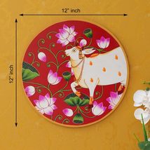 India at your Doorstep Handmade Pichwai Wooden Wall Painting For Living Room Hom - £53.98 GBP