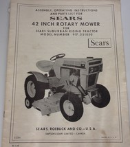 Vintage Sears 42 Inch Rotary Mower Models 917 251050 Owner&#39;s Manual 1968 - $5.99
