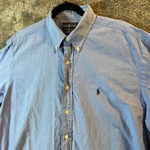 Ralph Lauren Dress Shirt Mens 17.5 36 Blue Yarmouth Pinpoint Oxford Preppy Pony - £11.10 GBP