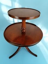 1940s Mersman 7131 Mahogany Round 2 Tier Tripod Leg Butlers Table Dumbwa... - $9,408.20 MXN