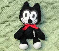 Felix The Cat Mini Plush Jointed 5" Stuffed Animal Character Toy Red Ribbon Bow - $13.50