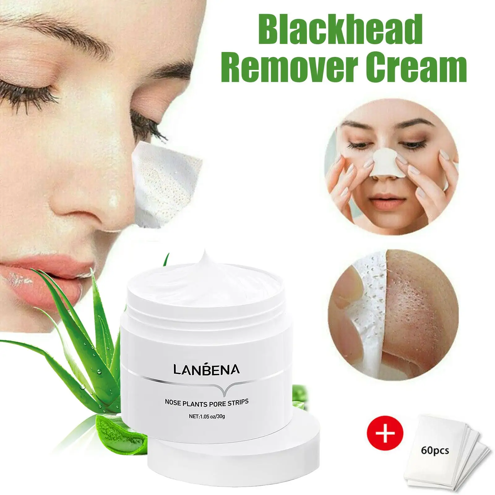 LANBENA Blackhead Remover Nose Mask Pore Strip Black Mask Peeling Anti Acne Trea - £19.71 GBP