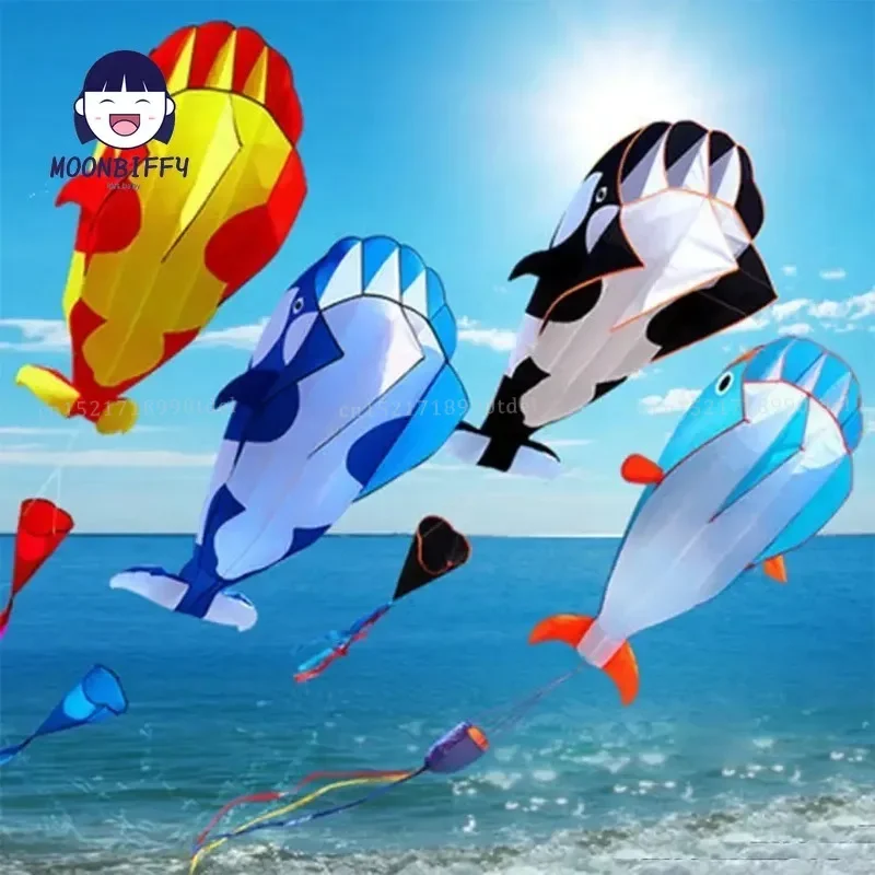 2.2M/4M Large Dolphin Kite Flying Soft Kites Line Ripstop Nylon Outdoor Toys - £14.67 GBP+