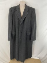 ️Silver Cloud English Mens 44L Gray Italian Cashmere Blend Overcoat Topcoat - £61.50 GBP