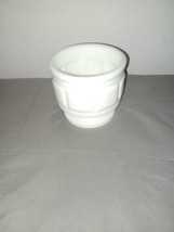 Vintage Randall Milk Glass Jardiniere Block Pattern Vase Planter 4 3/8&quot; x 4 5/8&quot; - £11.80 GBP