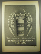 1954 Caron Le Muguet du Bonheur Perfume Ad - Toute la gaiete et le charme - $18.49