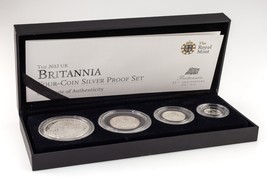 2012 Vereinigtes Königreich Royal Mint Four-Coin Silber Britannia Beweis... - £177.31 GBP