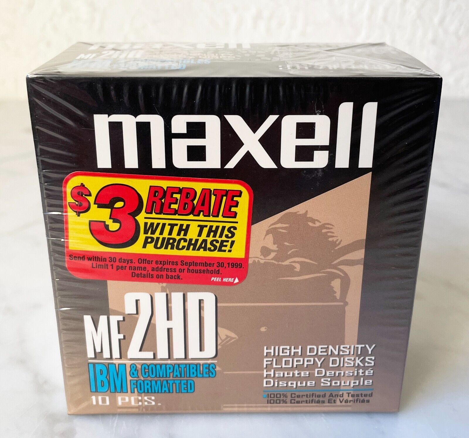 Primary image for Maxell 10 Count Floppy Disks MF2HD IBM Formatted 3.5" 1.44 MB Sealed Box