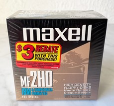 Maxell 10 Count Floppy Disks MF2HD IBM Formatted 3.5&quot; 1.44 MB Sealed Box - £11.10 GBP