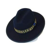 Men Bruno Capelo Hat Australian Wool Pinch Front Fedora Wesley WE974 Navy Gold image 3