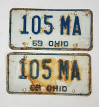 1969 Ohio License Plates Matching Set 105 MA - £27.33 GBP