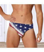 Mondxflaur Star Striped Swim Briefs Sexy Swimming Trunks Quick Dry Soft ... - $27.99 CAD