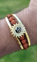 Om kara bracelet hindu kada evil eye protection rudraksha beads nazar bangle y3 - £22.49 GBP