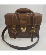 Vintage Italy Leather Photography Bag Used Handle Shoulder Strap Brown 70 s - $49.69