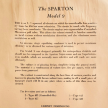 1931 Sparton Radio Model 9 Info Advertisement Catalog Page Antique F20B - $371.81 MXN