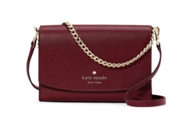 New Kate Spade Carson Saffiano Leather Convertible Crossbody bag Deep Berry - £82.16 GBP