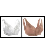 NEW Lot 2 Women&#39;s White Beige Lace Front Closure Bras 2xl (48&quot;-50&quot;) Fits... - $569.03 MXN