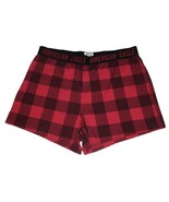 American Eagle Red Black Buffalo Plaid Loose Fit One-Button Fly Boxers M... - £13.71 GBP