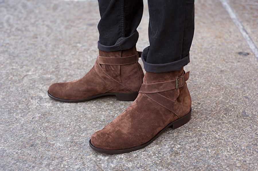 Men's Jodhpur Rounded Toe Buckle Strap Suede Magnificent Leather Boots US 7-16