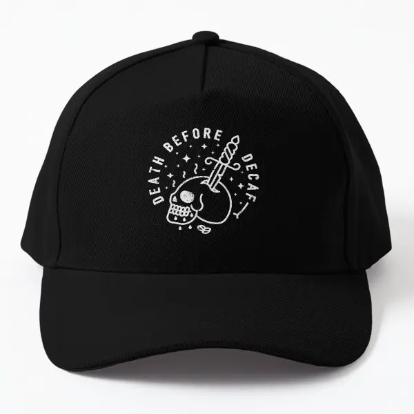 Death Before Decaf Baseball Cap Hat Casquette Czapka Black Printed Snapback  - £12.79 GBP