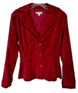 Joan Rivers Women&#39;s Velvet Blazer Jacket Button Down Gathered Waist Sz X... - $27.14 CAD
