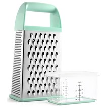 Professional Box Grater With Storage Container, Stainless Steel &amp; Soft Grip Hand - £22.44 GBP