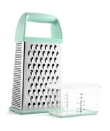 Professional Box Grater With Storage Container, Stainless Steel &amp; Soft G... - £22.01 GBP