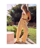 New Free People Casual Friday Set FREE-EST  $128 LARGE  Pampas Combo STR... - £76.27 GBP
