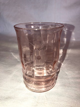 PinknEtched Tumbler Depression Glass 4 inches - £15.72 GBP