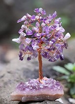 Amethyst Chakra Tree of Life - Natural Amethyst Cluster Base, Crystal Tree for P - £41.08 GBP