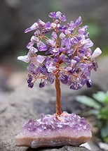 Amethyst Chakra Tree of Life - Natural Amethyst Cluster Base, Crystal Tree for P - £41.20 GBP