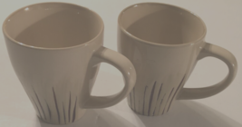 Set of 2 PIER 1 Santuary Starburst Cream Brown Stoneware Vintage Coffee Mug Cups - £13.88 GBP