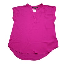 Cynthia Steffe Shirt Womens S Purple Plain Sleeveless V Neck Sheer Casual Blouse - £18.18 GBP