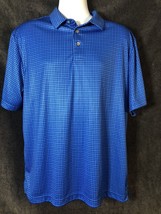 PGA Tour Polo Shirt Mens Large Blue Airflux Lightweight Golf Casual Acti... - $15.84