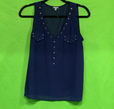 Charlotte Russe Women’s Sheer Blue Tank Top With Studs size S - $12.99